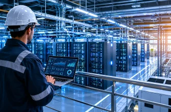 Ingénieur travaillant sur son ordinateur dans un Data Center